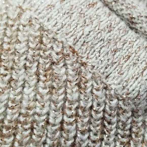 Liz Claiborne Women's XL Pullover V-Neck Knit Sweater Gold Metallic 3/4 Sleeve - Picture 5 of 12